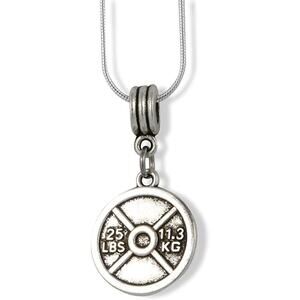 Gym Fitness Weight Lifting Necklace Pendant Jewelry